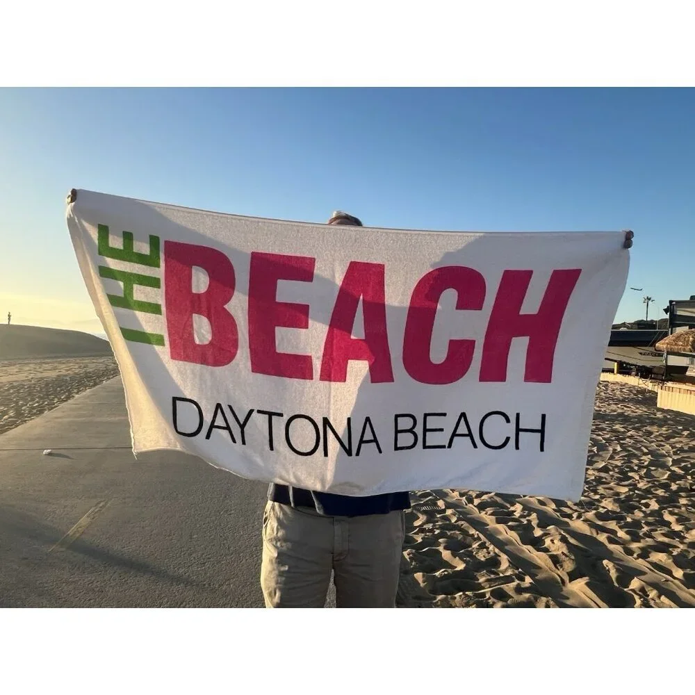 RARE Vintage 80s Goals DAYTONA BEACH logo beach towel retro neon preppy